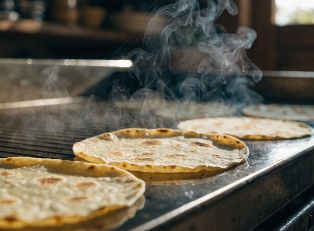 Tortillas on the comal